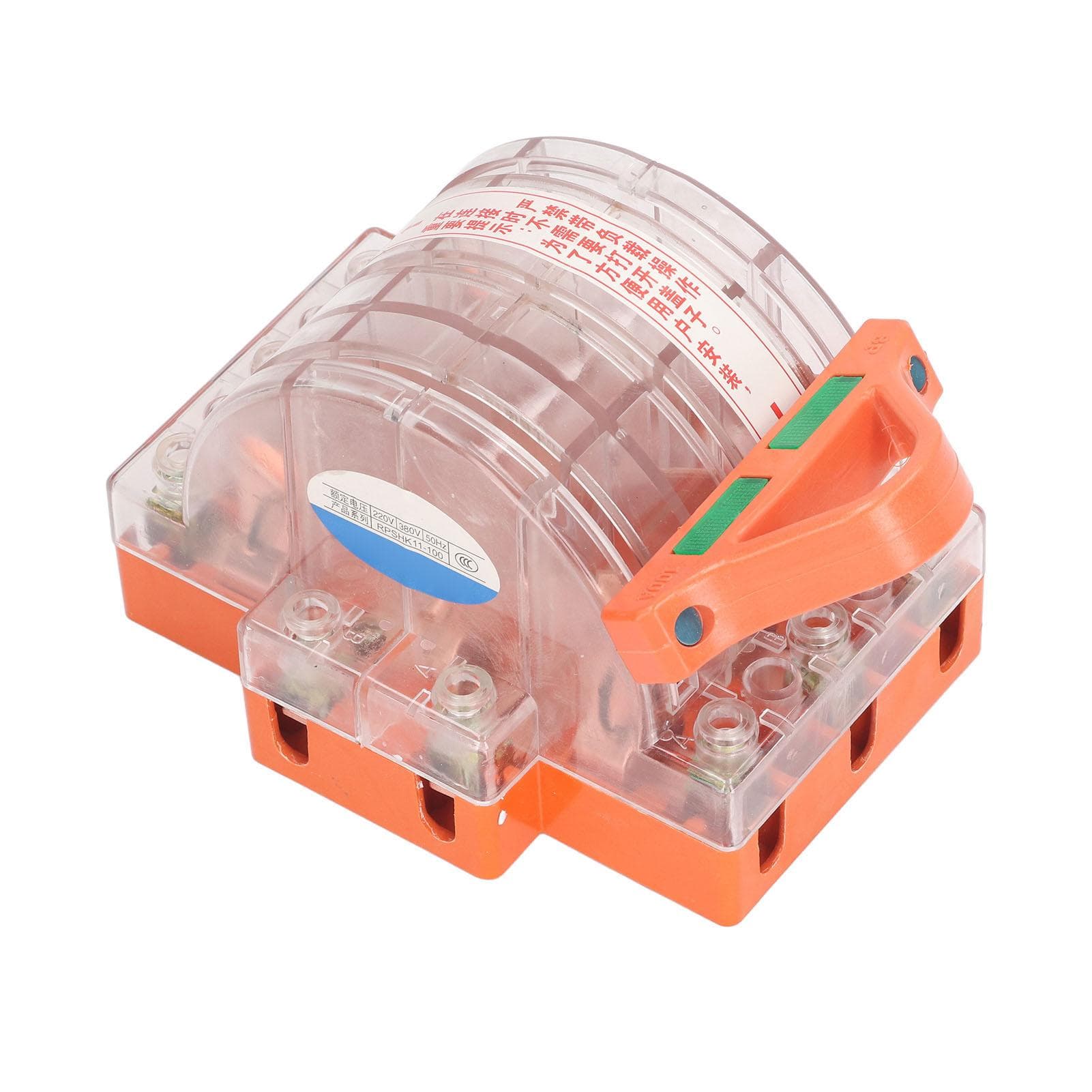 Electrical Knife Switch 3 Pole 2 Throw Switch Brass Contact Transparent Cover 220V 380V for Circuit