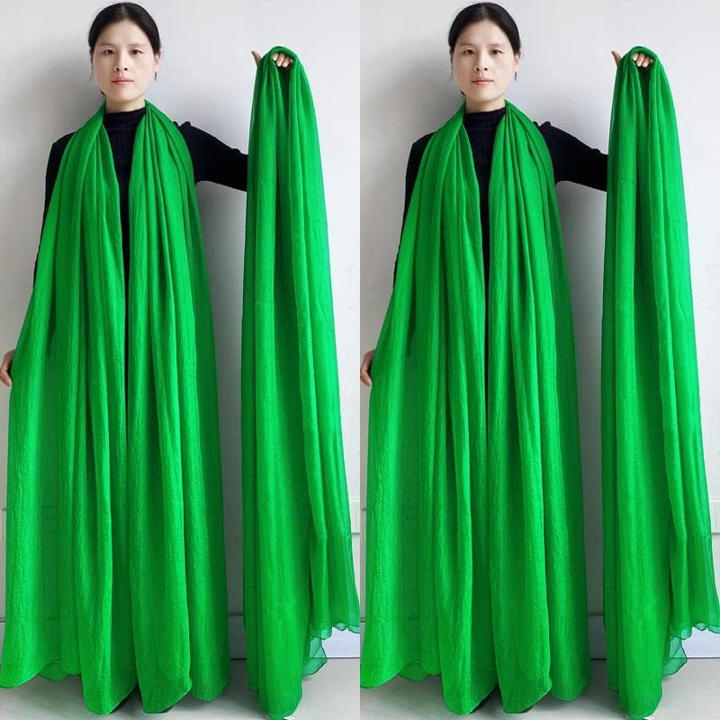Extra Large Size Shawl Solid Color Scarf Women's Fashion Scarf Chiffon Dance Scarf Sunscreen Beach Towel, Max. size is 3*1.5m (±5-10cm errors) L: 2M* W: 1.5M green
