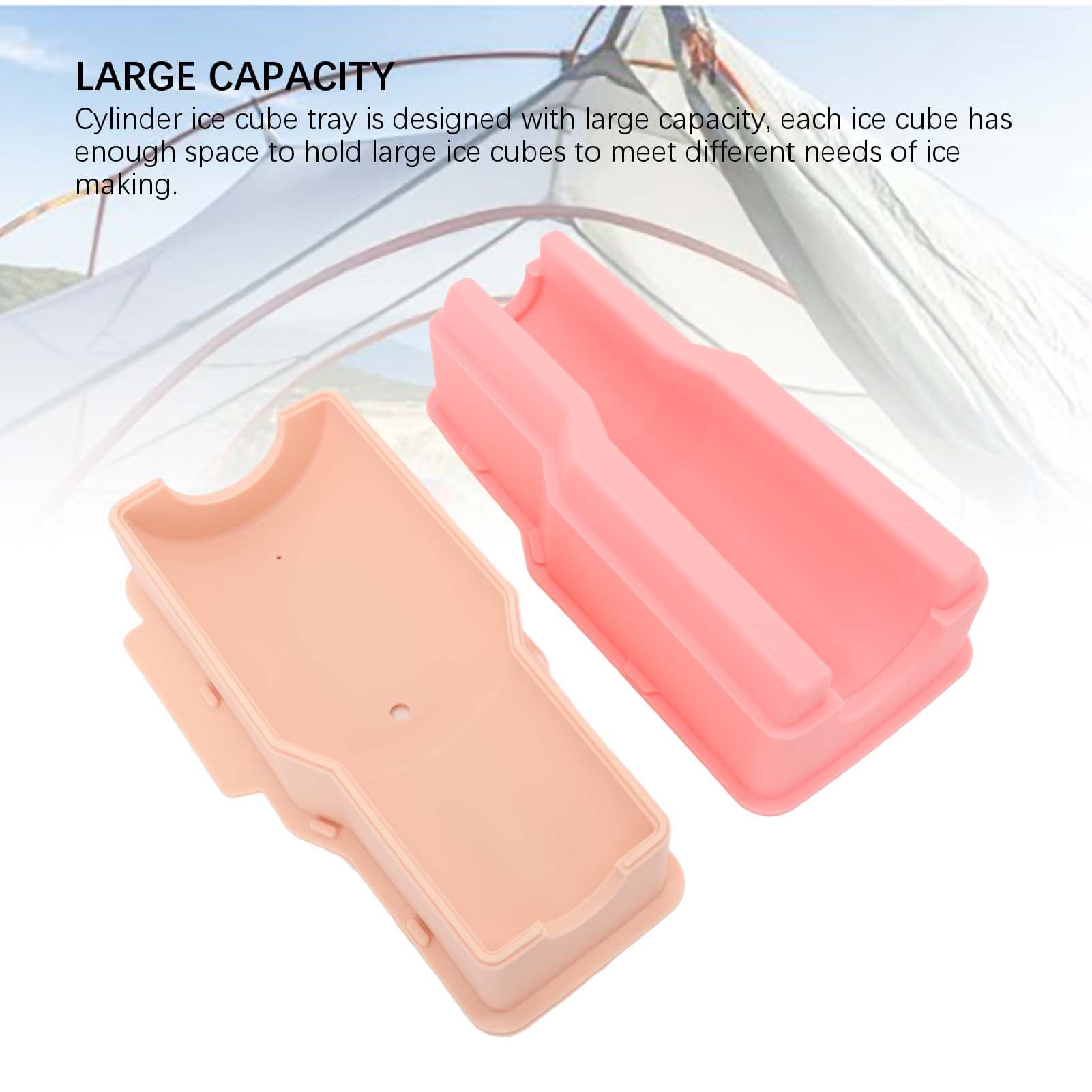 2pcs Cylinder Ice Cube Tray Professional Easy Release Large Capacity Hollow Silicone Cylinder Ice