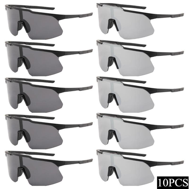 10PCS UV400 Sport Sunglasses for Outdoor Running Riding Fishing MTB Cycling Glasses Road Bike Case Unisex Bicycle Eyewear