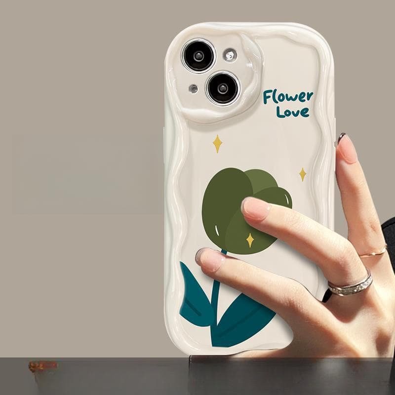Applicable To Apple 14pro Mobile Phone Case for Women IPhone 15/13 Silicone Soft Shell 12mini Tulip Stand iPhone 6s Plus