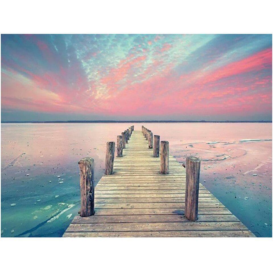 5D Diamond Picture Embroidery Seaside Scenery Painting Home Decoration Full Drill Cross Stitch 20X30CM