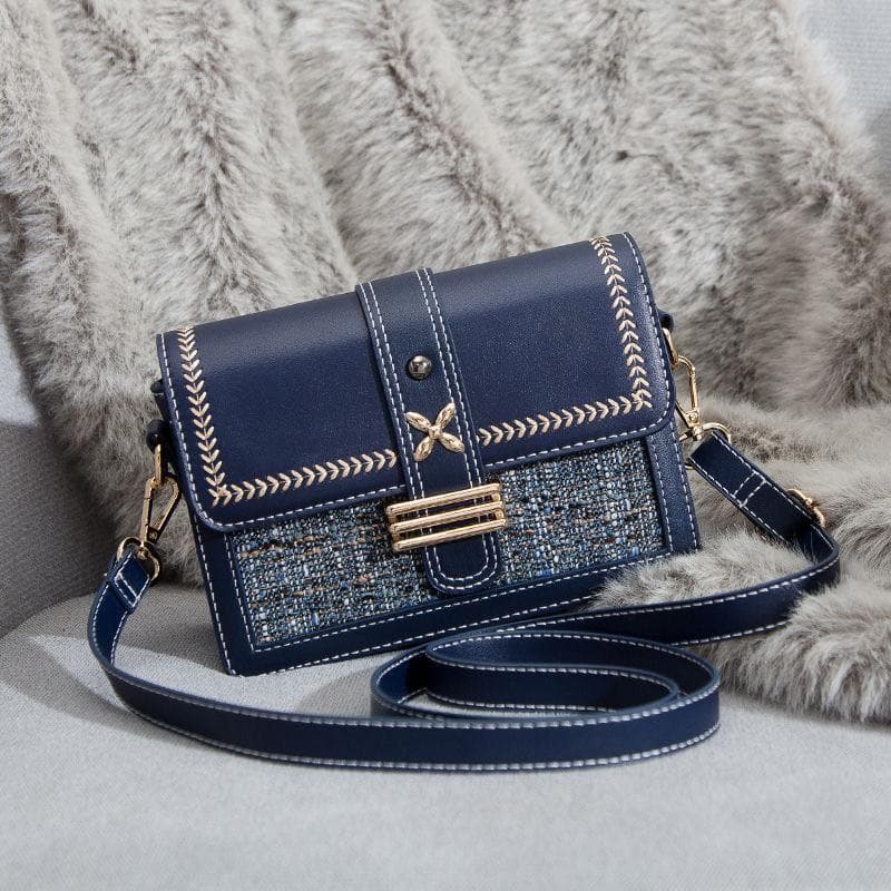 Bag Female Foreskin Single Shoulder Crossbody Bag Female Premium Sense Small Square Bag blue