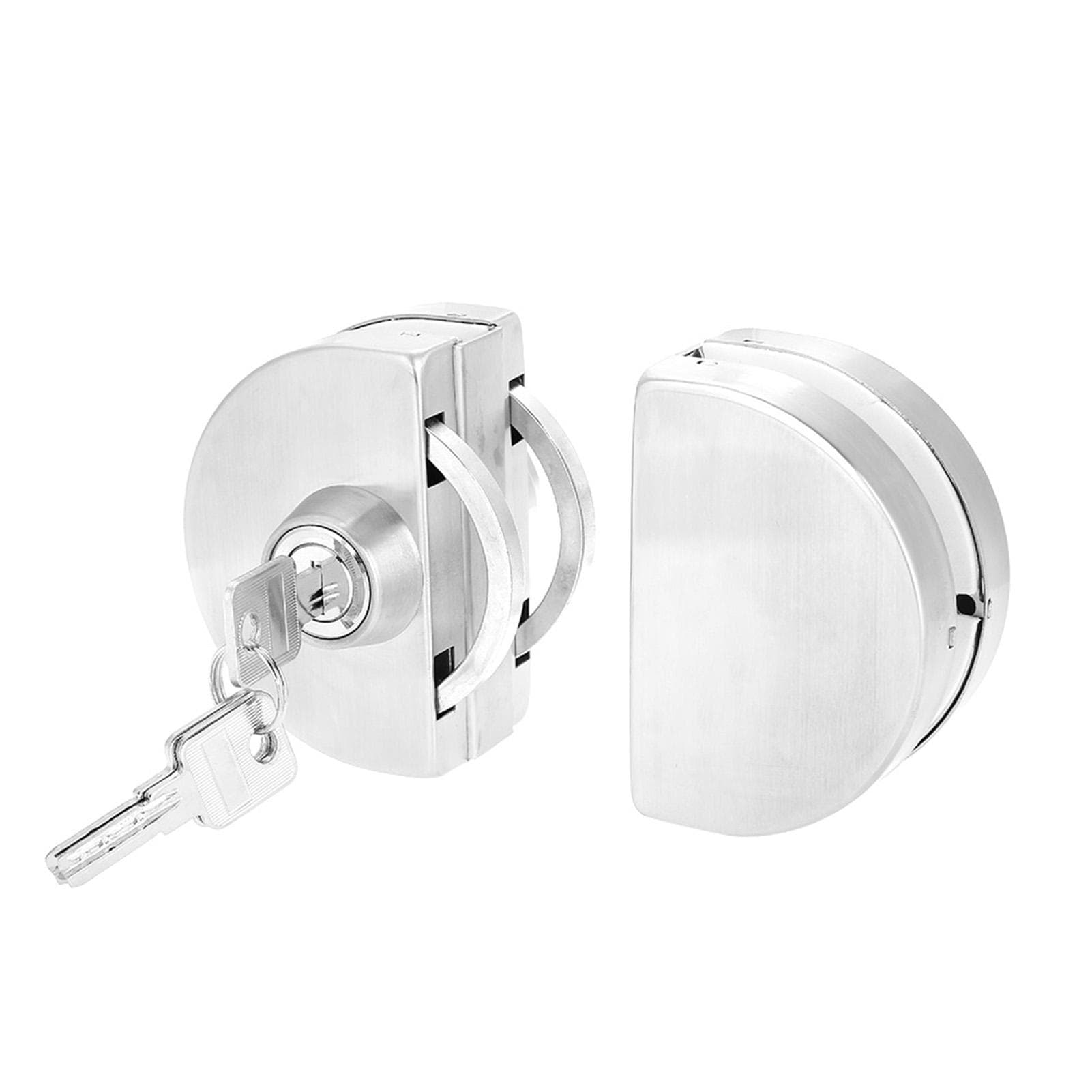 Stainless Steel 10~12mm Glass Door Lock with Keys Open/Close Home Hotel Bathroom Use