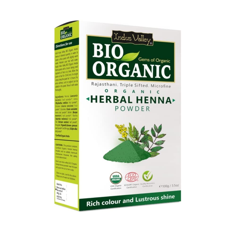 Natural henna for hair (100 g), Herbal Henna Powder, Indus Valley 6.828125