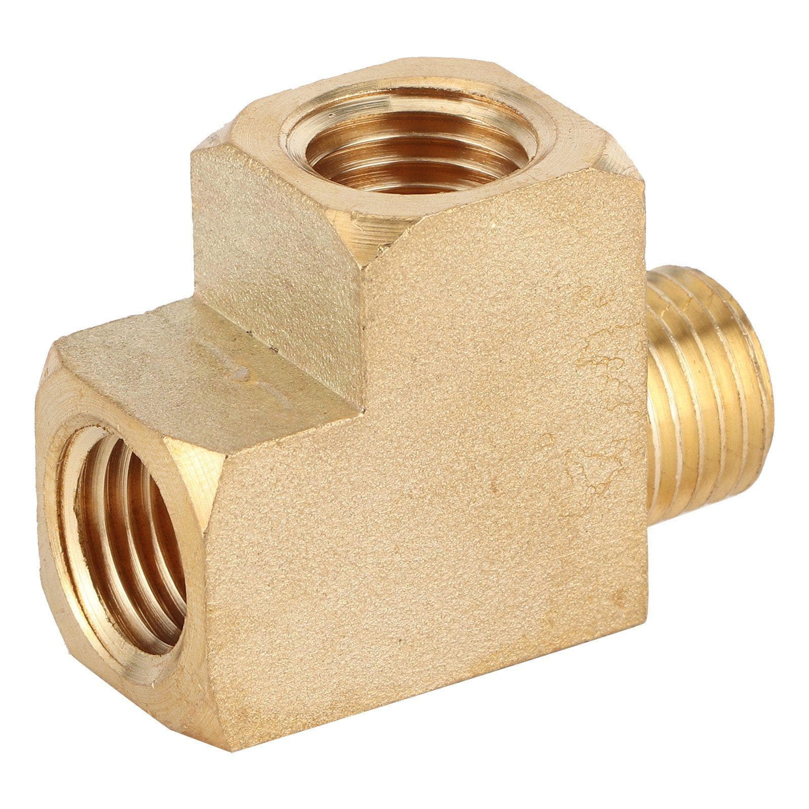 Solid Brass Street Pipe Tee NPT Male Thread Joint 1000PSI Universal Accessory Replacement
