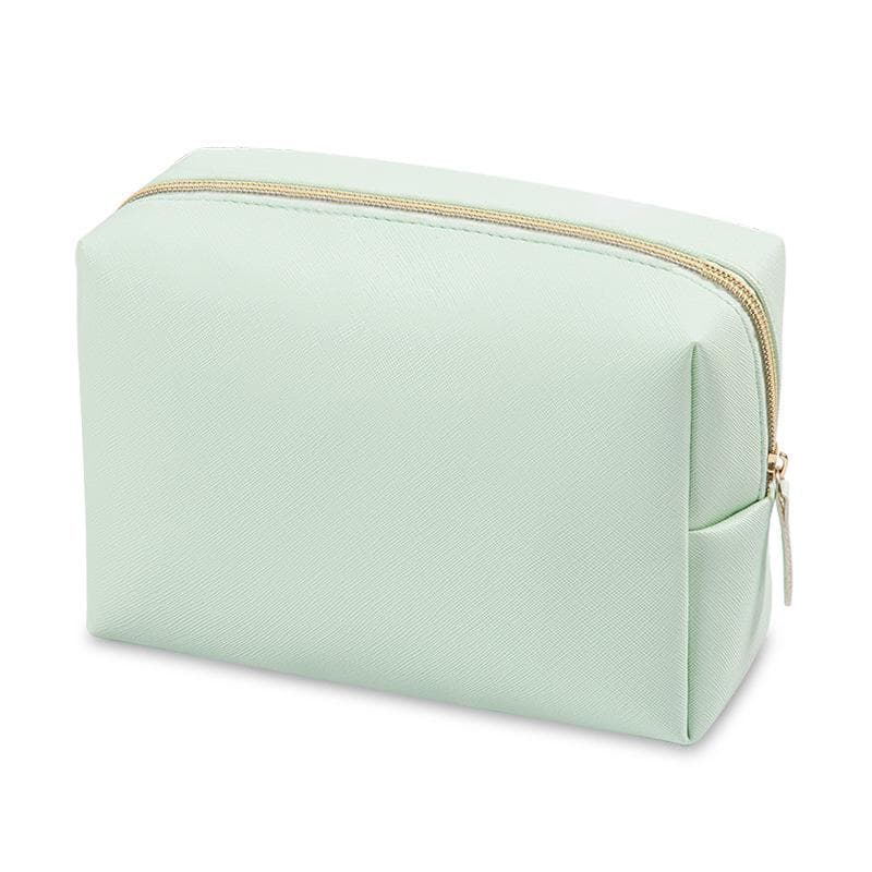Solid Color Makeup Pouch Women Cosmetic Bag Waterproof PU Leather Travel Portable Wash Toiletry Storage Bag Organizer Purse L