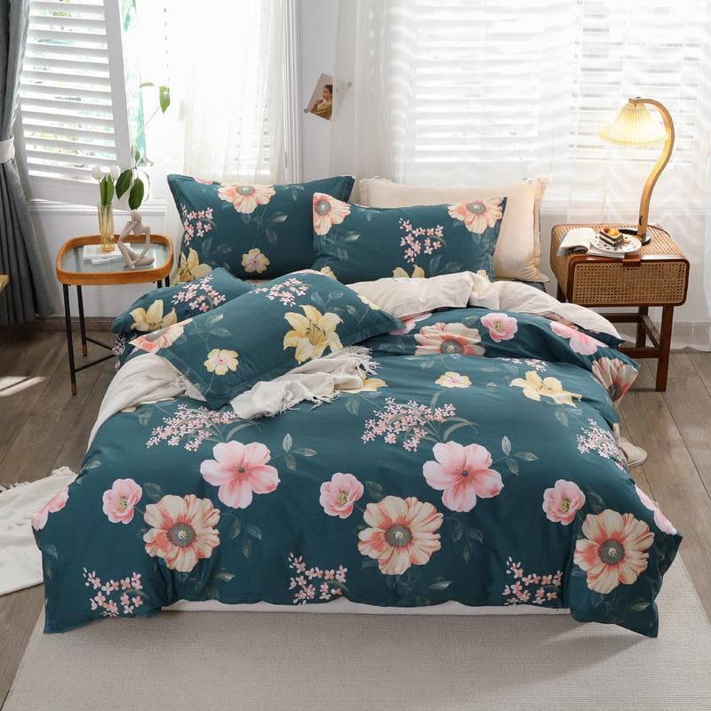 100% Cotton Dinosaur Duvet Cover Cute Cartoon Dinosaur Bedding Set Queen for Boys Girls Bedroom Decor Reversible Comforter Cover Single 150x200cm