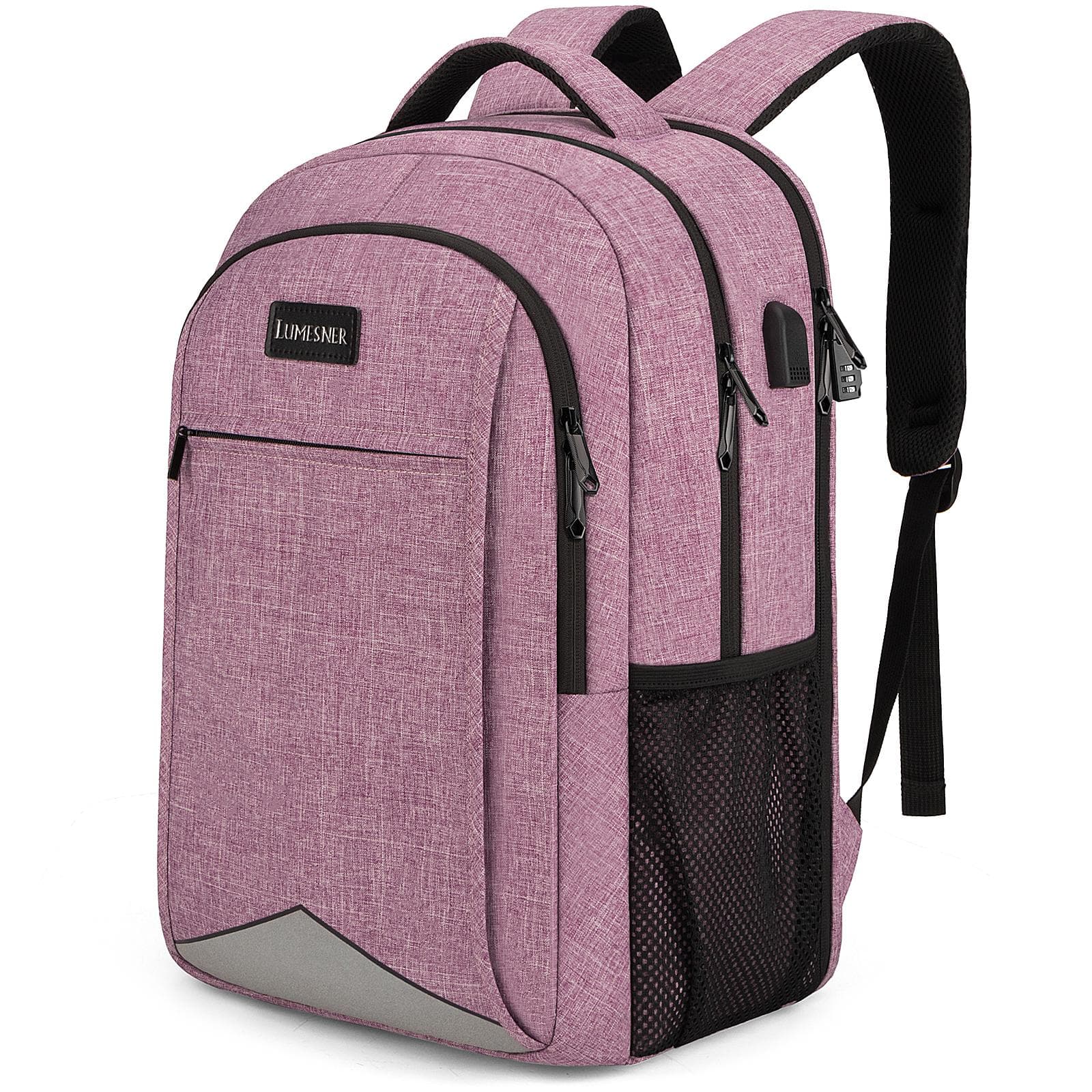 Lumesner® Laptop Backpack,Water Resistant Anti Theft Travel Laptop Travel Backpack with USB Charging Port Fits 15.6 Inch Notebook 15.6 Inch  purple