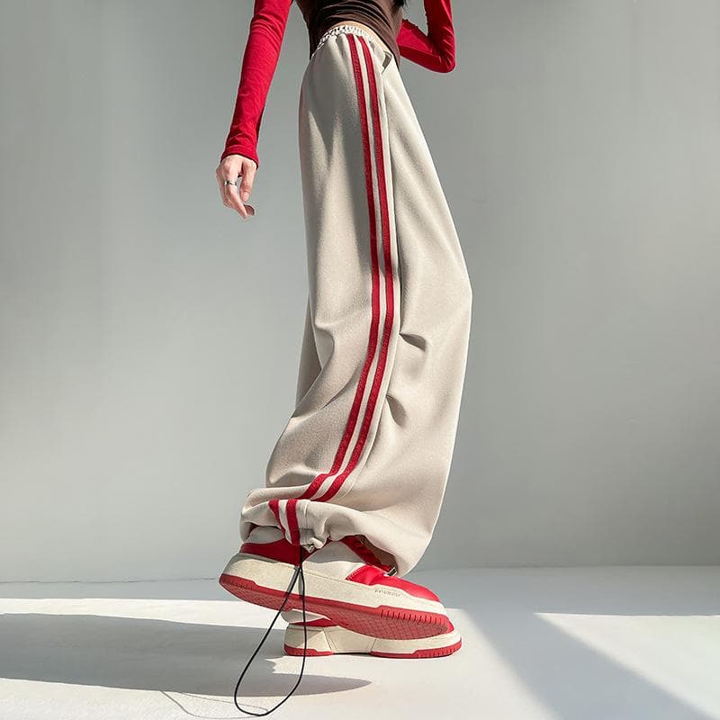 New Spring Style Wide-leg Pants for Women with High Waist Loose Straight Laziness and Casual Casual Drawstring Slutty Sweatpants XL