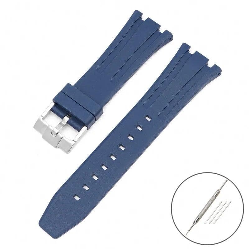 Fluoro Rubber Strap for Audemars Piguet Royal Oak 15400 15500 26331 Butterfly Buckle Men Soft FKM Replace Watch Band for AP 26mm 26mm