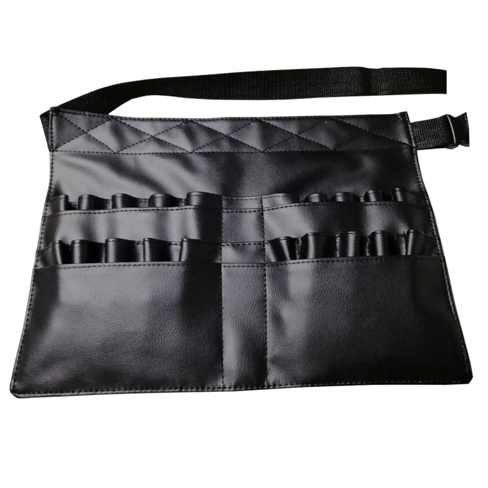 Makeup Brush Waist Bag Holder Cosmetic Bag Multi Pockets Make-Up Tool Waist Pouch with Adjustable type 1 black