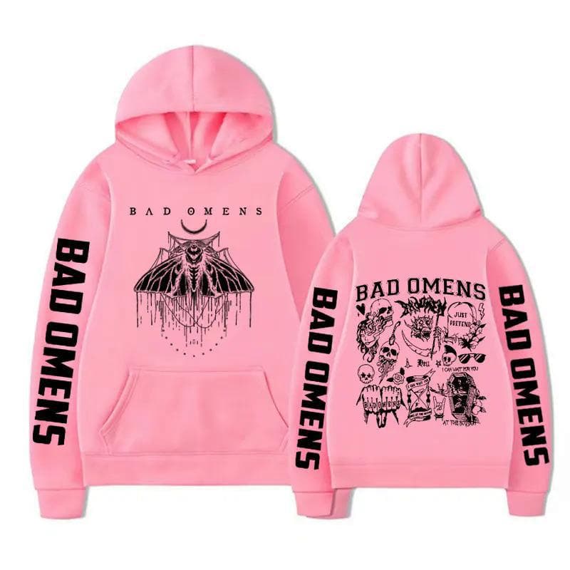 Limited Bad Omens Band Moth Music Tour Hoodie XL pink