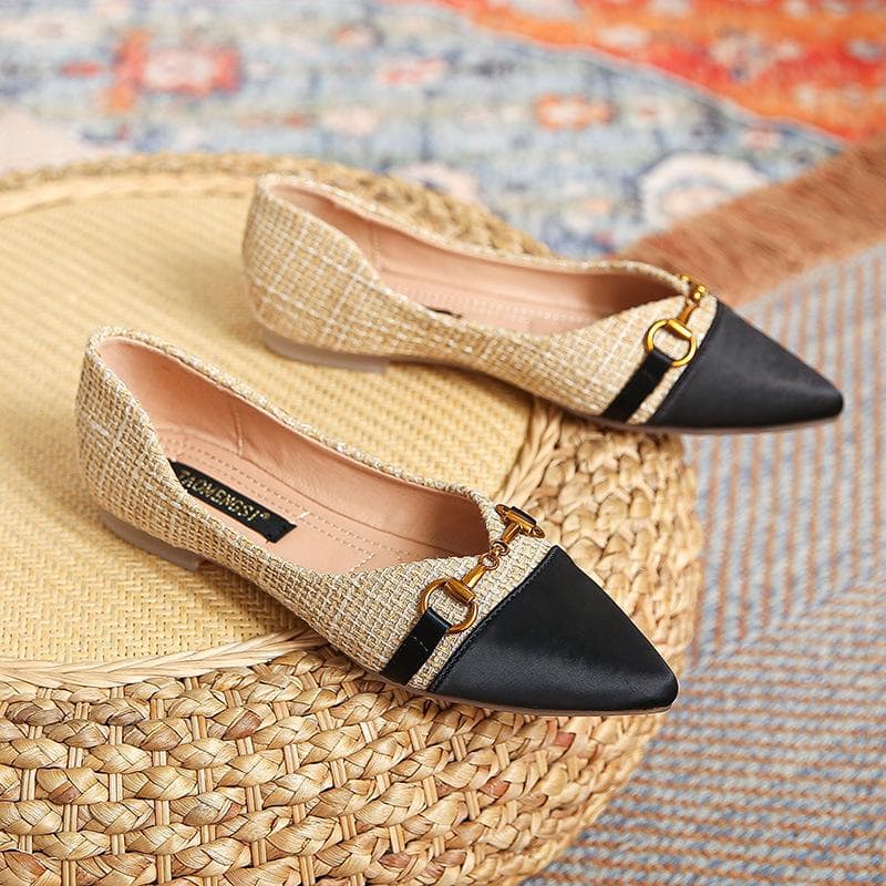 Xiaoxiangfeng Women's Shoes  Spring New Shoes Women's Flat Pointed Toe Shoes 33