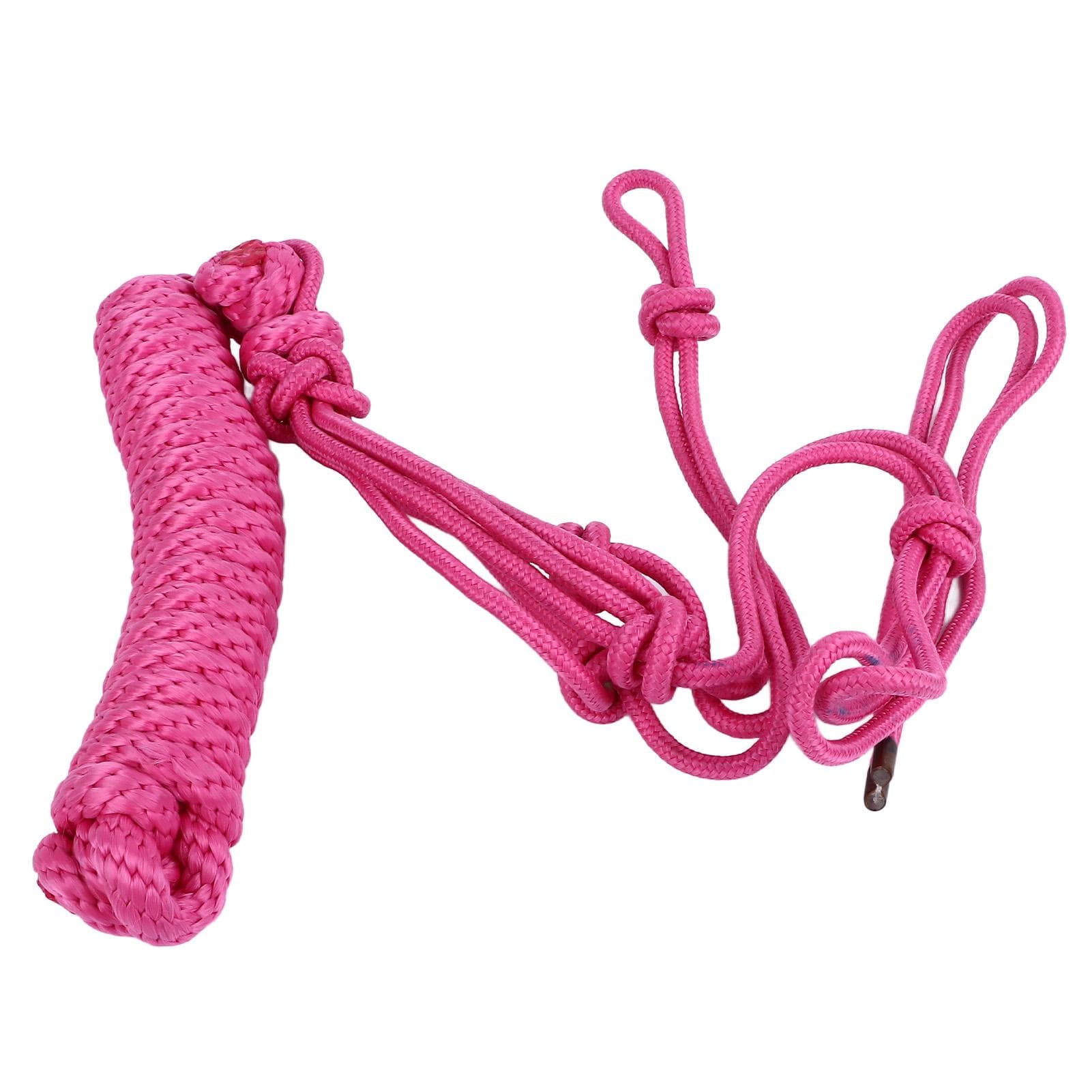 Rope Halter Multi Knots Adjustable Safe Wearable Weaving Horse Halter for Training Daily Pink pink