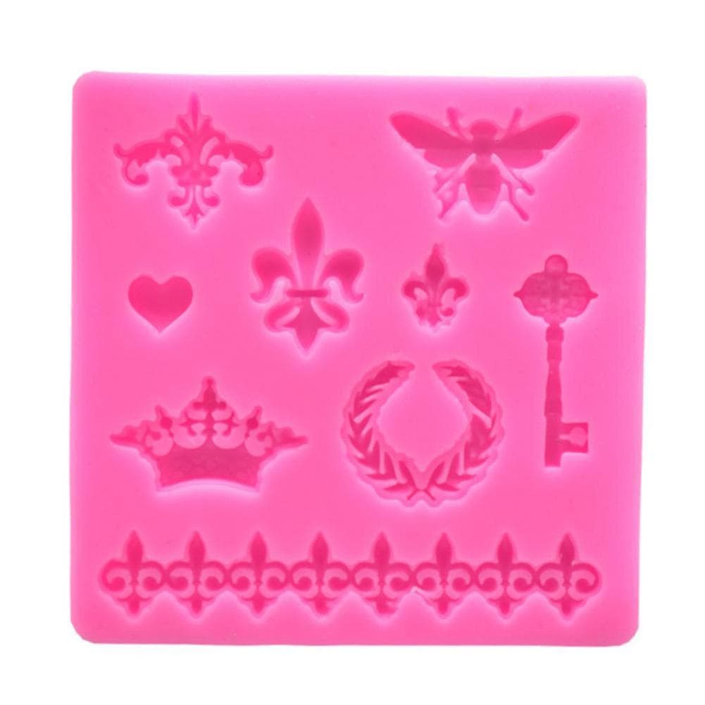 1Pc Silicone Retro Crown Key Mold DIY Fondant Baking Mould Cake Chocolate Candy Decorating Tool