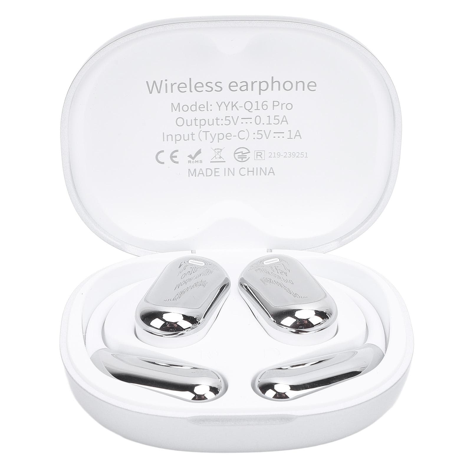 LCD Touchscreen 3 in 1 Language Translator Earbuds Bluetooth 5.4 with APP IPX6 Water Resistant AI silver