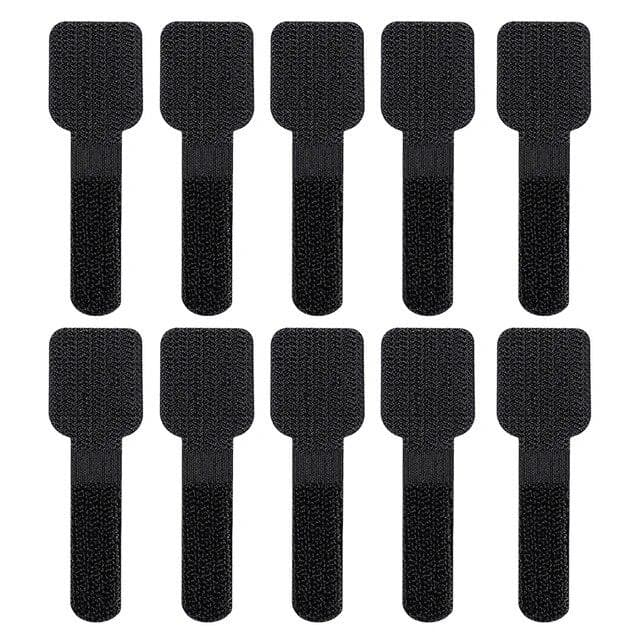 10pcs Reusable Cable Ties Fasten Wire Organizer Cord Rope Holder Self Adhesive Adjustable Cord Organizer Straps Desk Management black