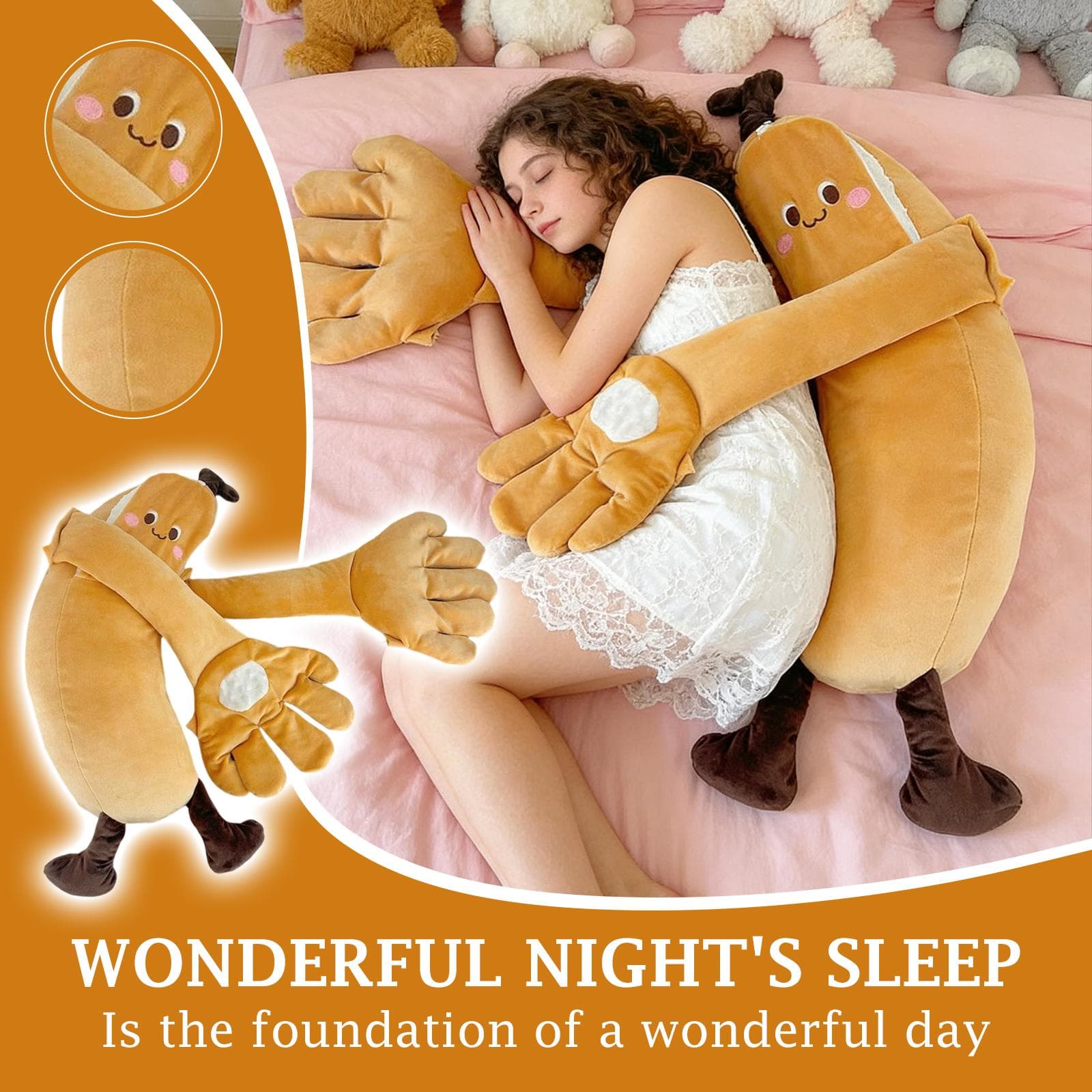Soothing -shaped Hug Pillow - Oval Shape, Gently Pats, Promotes Restful Sleep. One Size