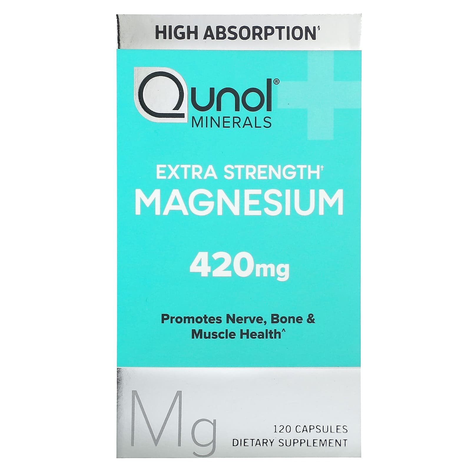 Qunol, Magnesium, Extra Strength, 420 mg, 120 Capsules (210 mg per capsule)