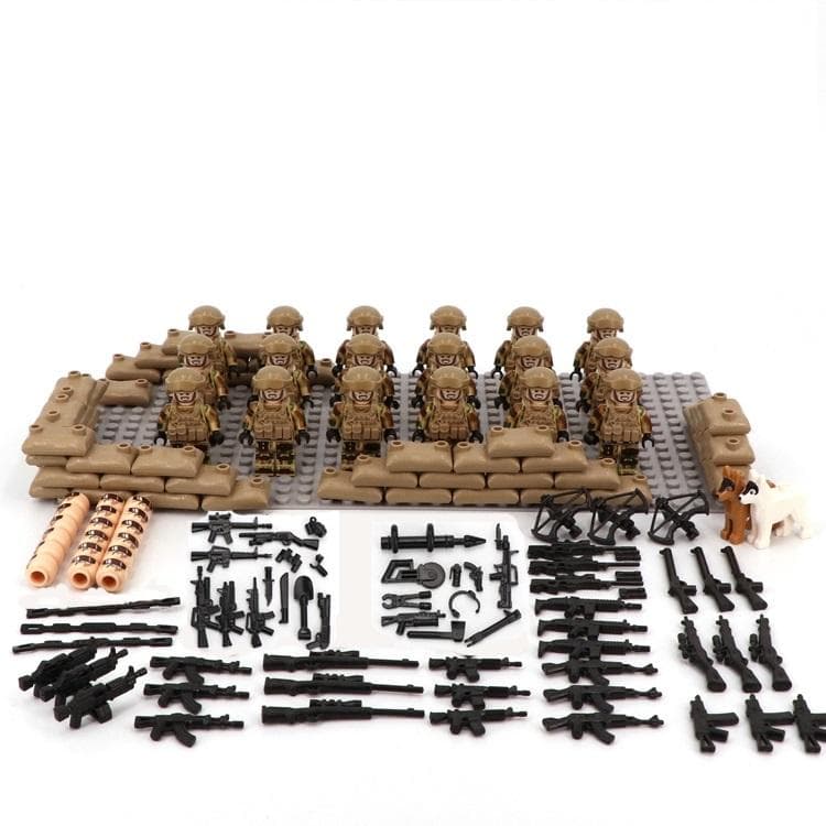 18PCS/set U.S Special Forces Soldiers Military Weapons Gun MiniFigures Parts Blocks Assembly Model Building Kits Education Toys