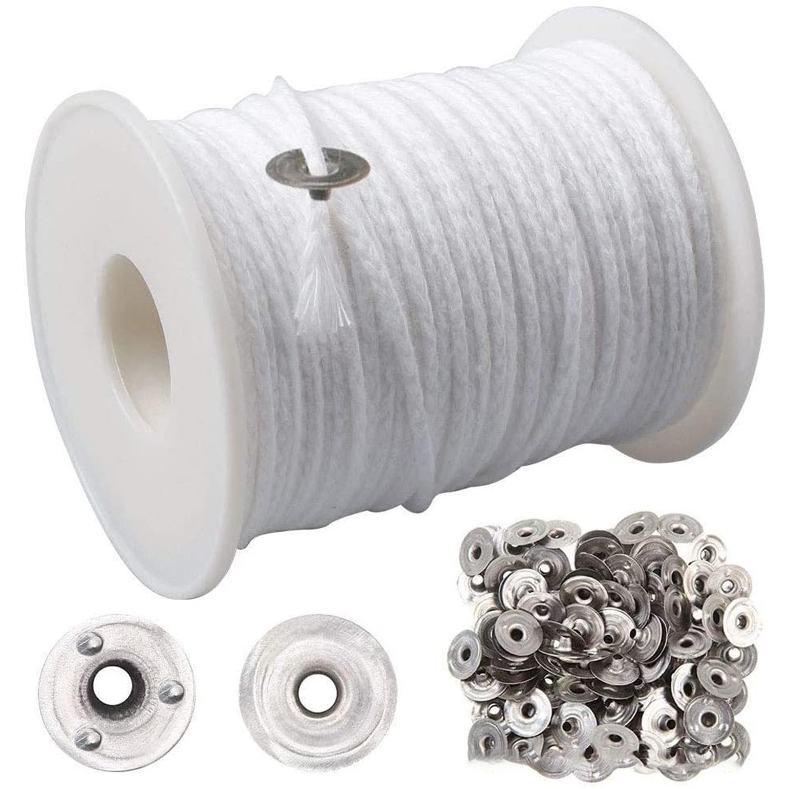 Candle Wick Wire White 61m 12.5mm Diameter 2.6mm Base Cotton Aluminum Alloy Candle Wick Roll for