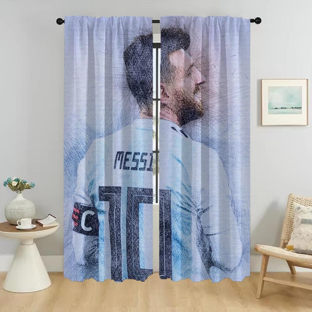 Messi Blackout Curtain for Room 2 Panel Modern Living Room Curtains Tulle for Bedroom Home Interior Curtains Shades Partition W107xH160cmx2pcs-CL