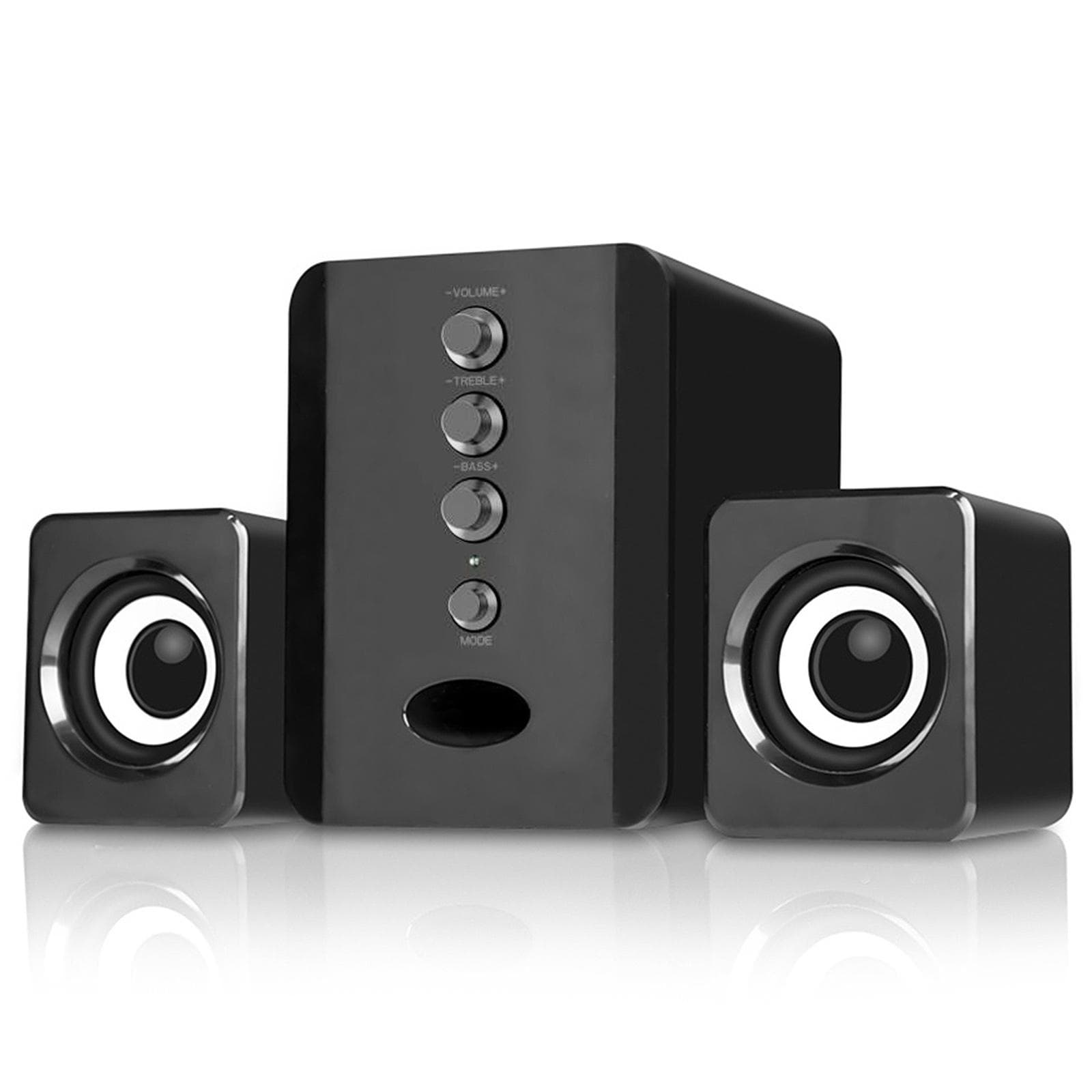 D-202 USB Wired Combination Speakers Computer Speakers Bass Stereo Music Player Subwoofer Sound Box black