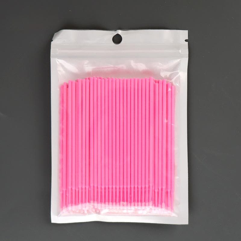 100pcs/lot Size Disposable Cotton Soft Swab Eyelash Extension Microbrush Applicators Individual Mascara Micro Brush Stick pink