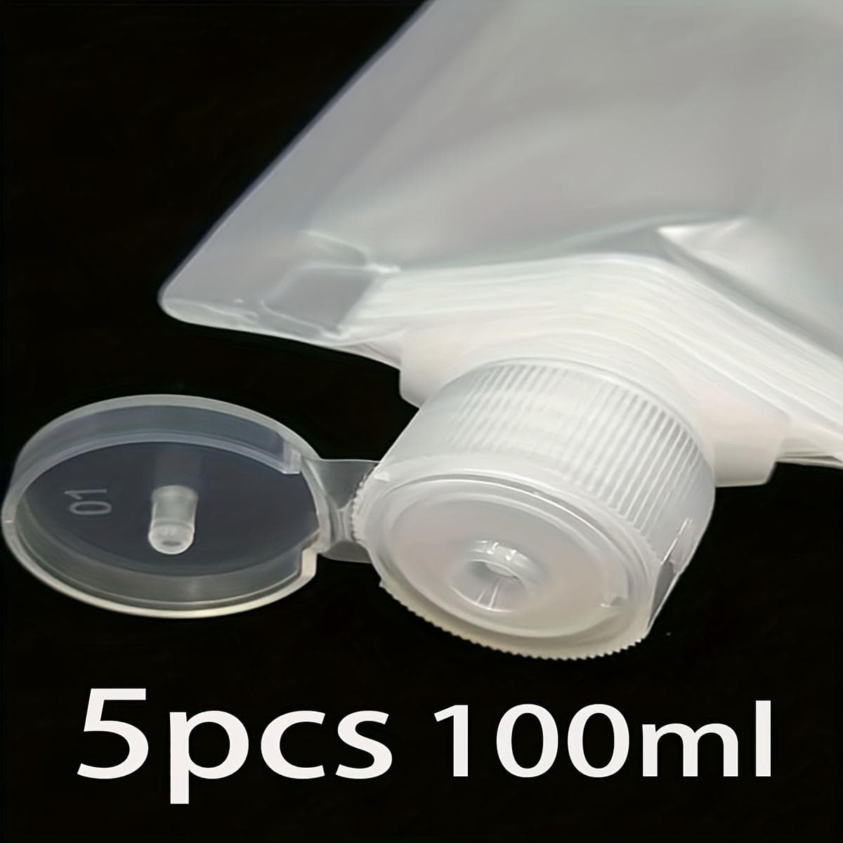 5Pcs 30/50/100ML Thickened Travel Subpackage Cosmetic Lotion Shower Gel Shampoo Bottle Portable Facial Cleanser Bag 100ml