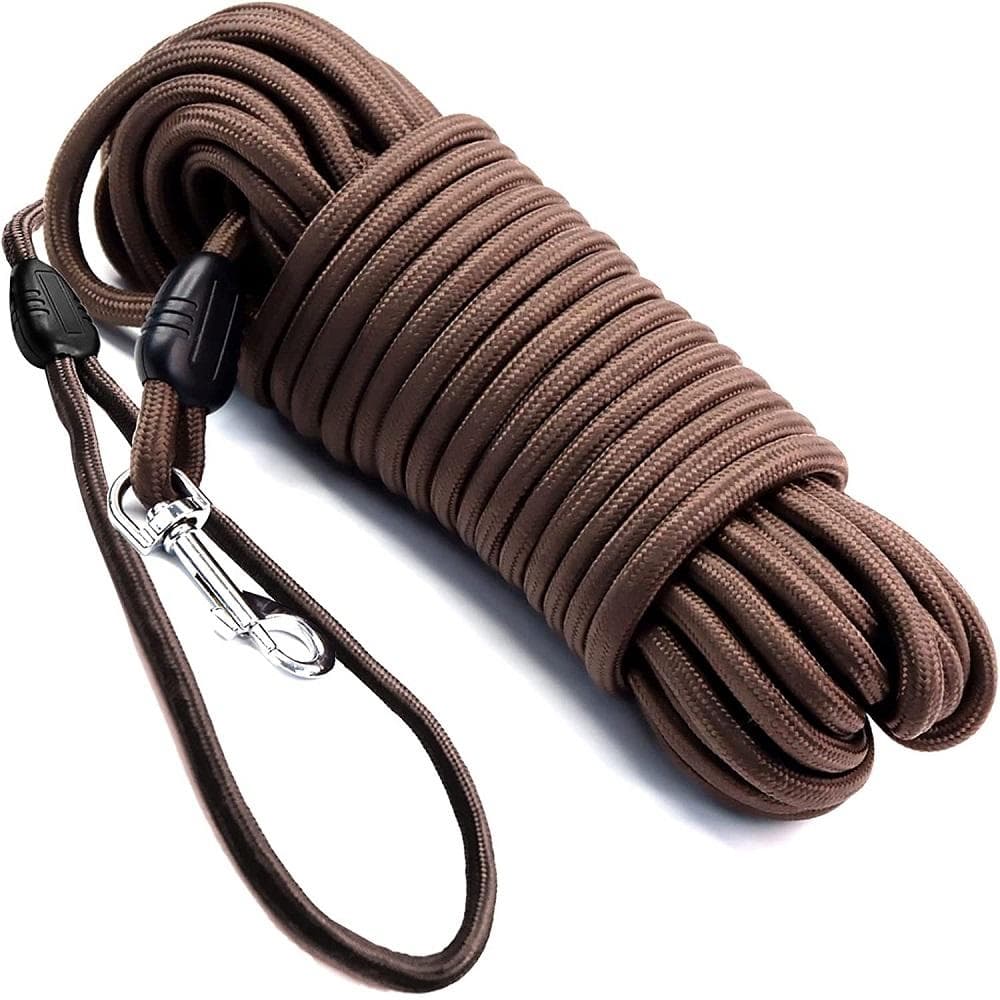 5M 10M 15M Dog Training Leashes Long Lead with Padded Foam Handle for Small Medium Large Heavy Duty Dogs Tracking Camping Agility Training 5M brown