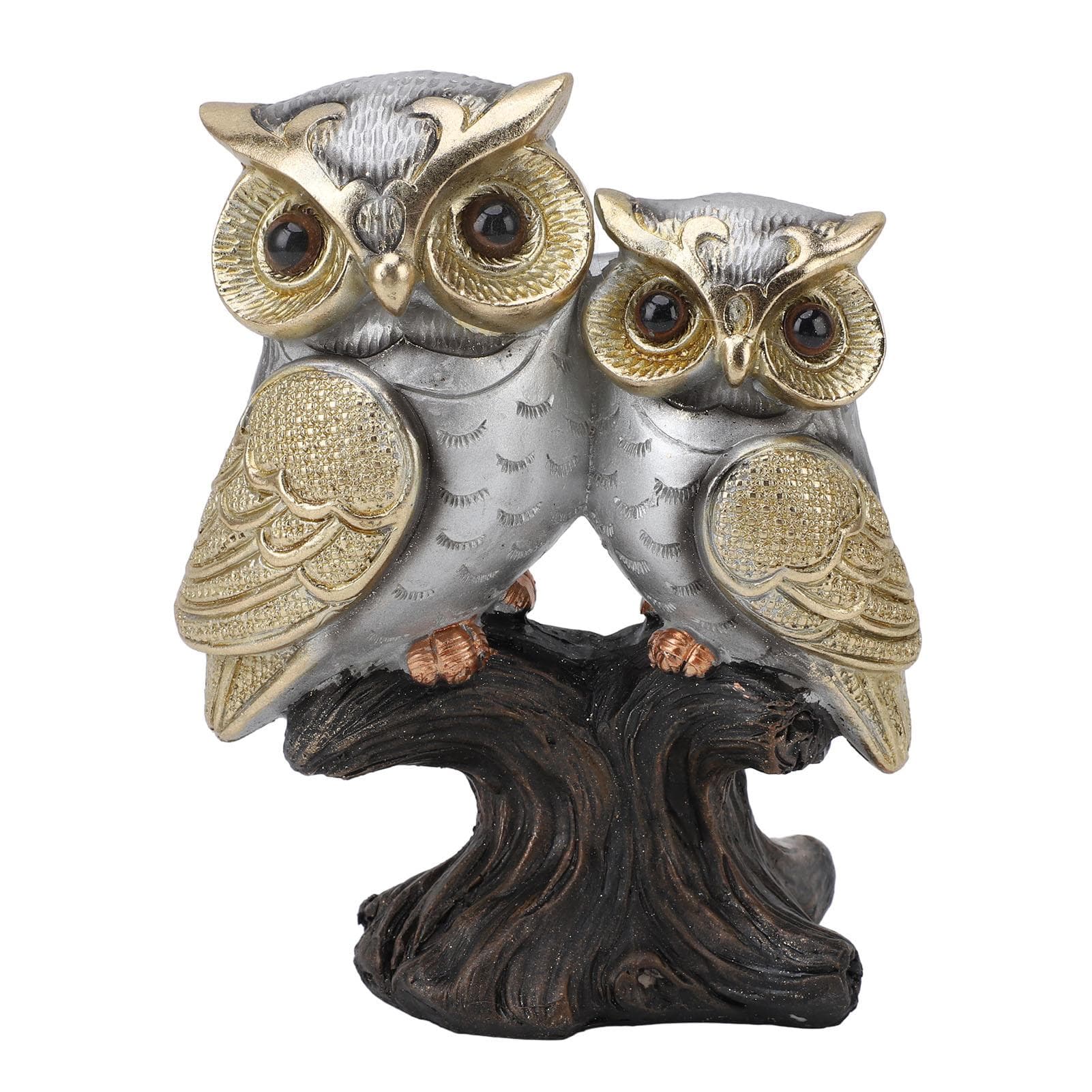 Owl Figurine Resin Lifelike Artistic Decorative Standing Owl Statue Ornament for Garden Living Room