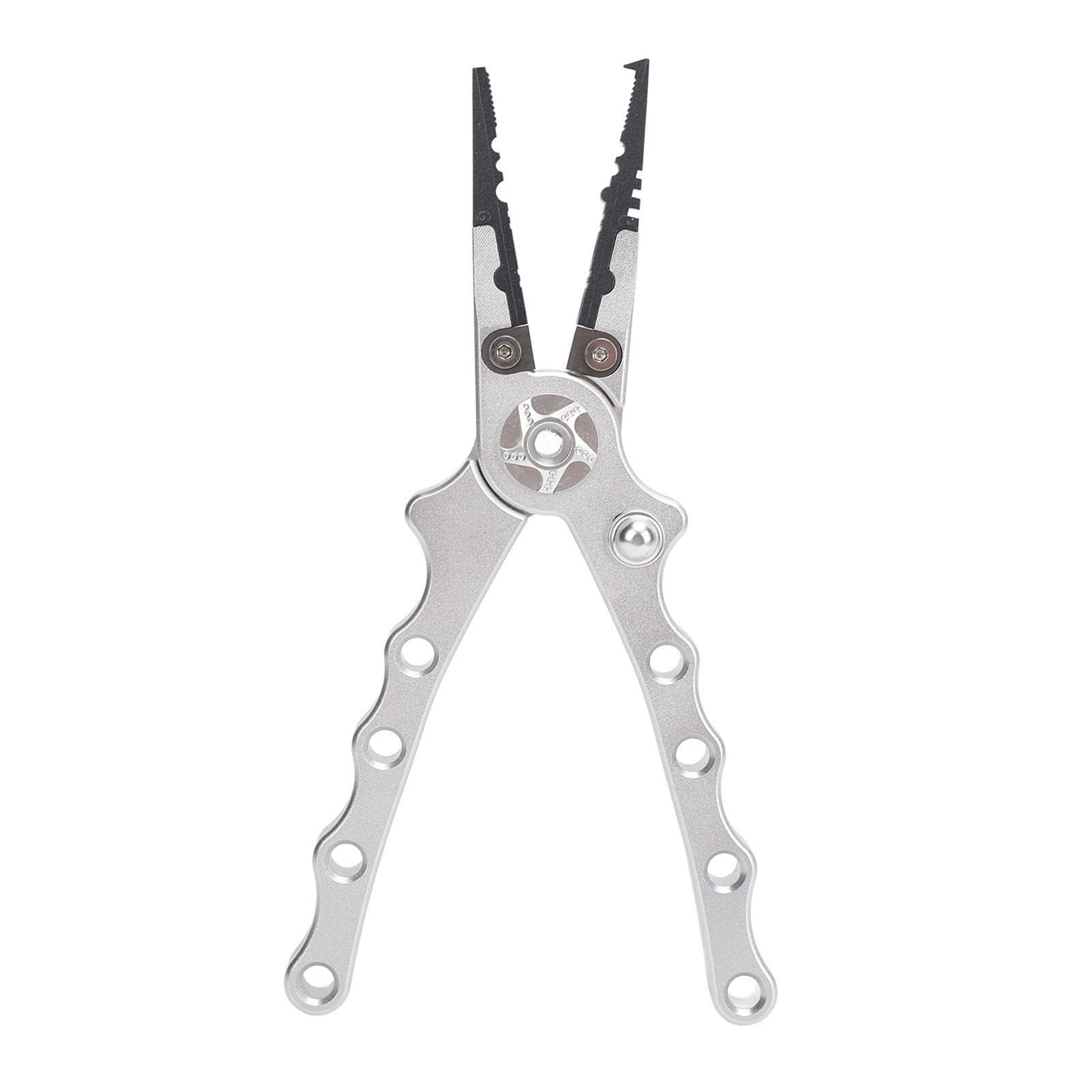 Fishing Pliers Aluminium Alloy Multifunctional Split Ring Pliers Self Locking Fish Hook Remover