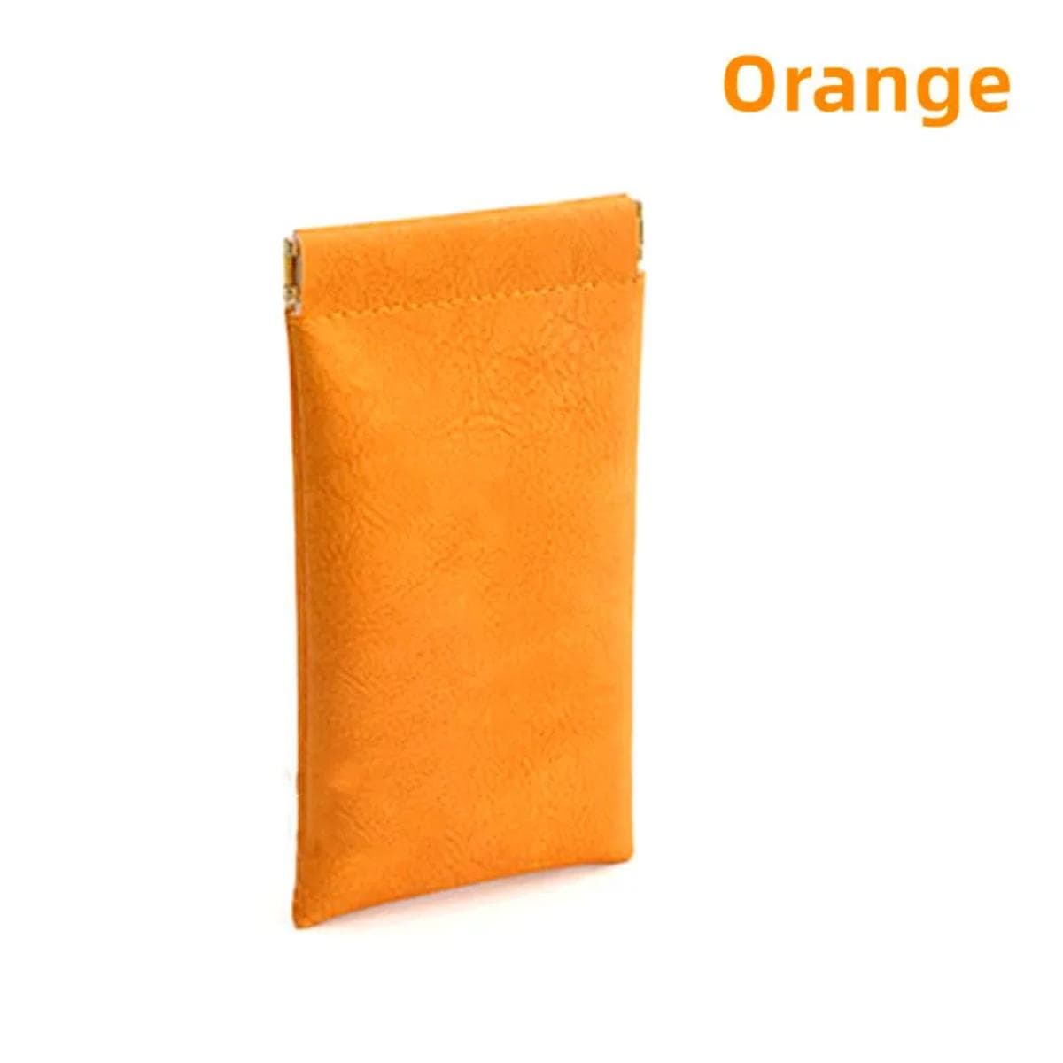 1pc Soft PU Leather Sunglasses Glasses Bag Reading Case Sun Glasses Pouch Unisex Simple Eyewear Storage Bags orange