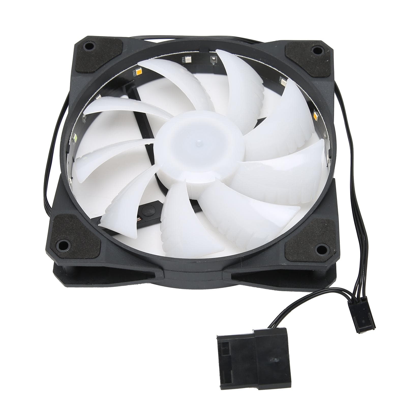 Cooling Fan Glowing Cool LED 12cm High Air Volume Shockproof Silent Computer Case RadiatorRainbow