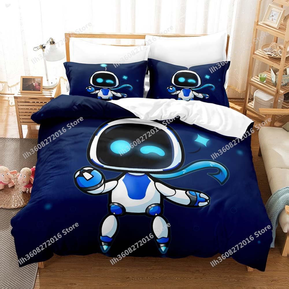 ASTRO BOT Bedding Set Single Twin Full Queen King Size Bed Set Adult Kid Bedroom Duvetcover Sets 3D Print Anime Bed Sheet S EU Double(200x200cm)