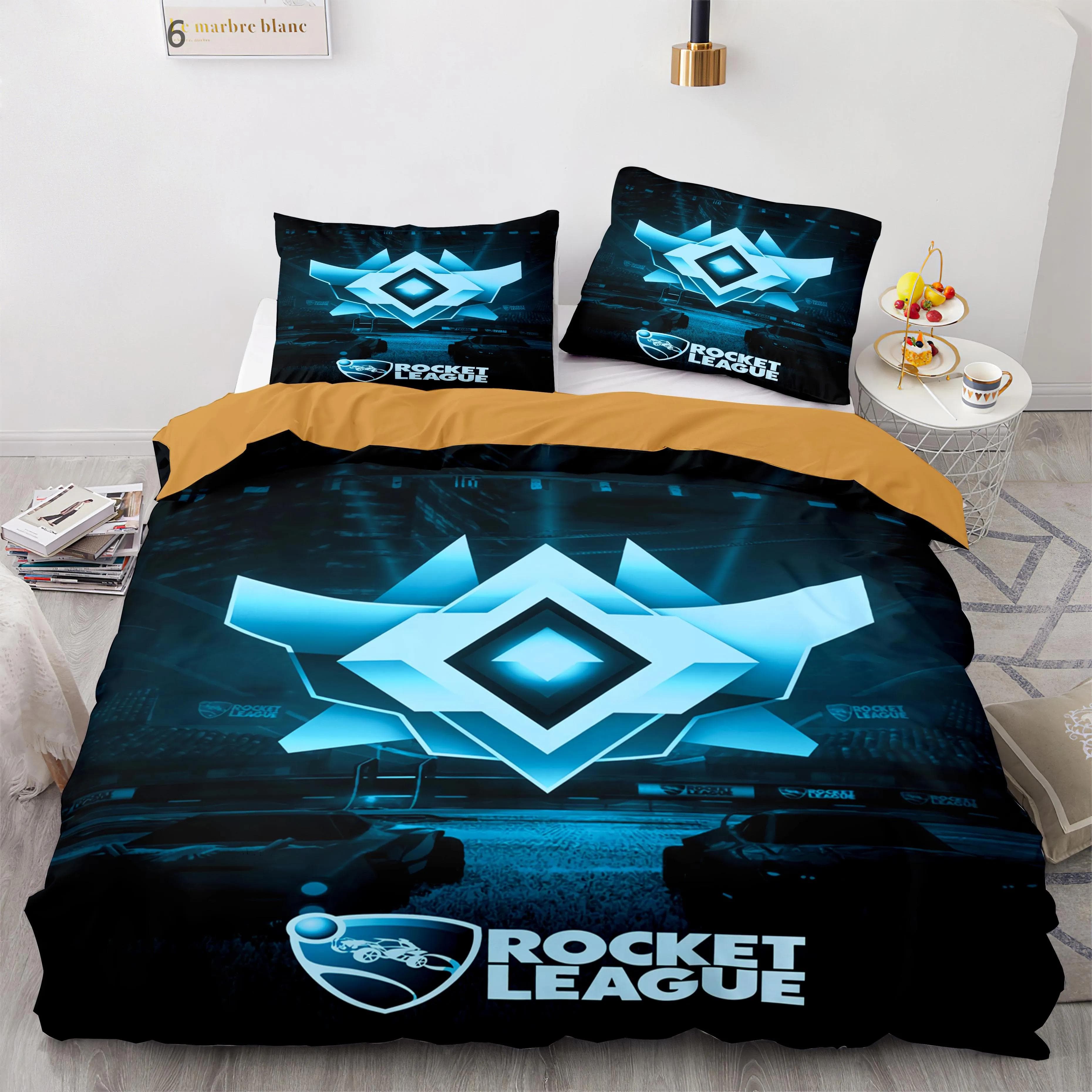 Rocket League Bedding Set Bedspread Single Twin Full Queen King Size Car Rocket League Bed Set Children's Bedroom Duvetcover 218x177cm 86x70in