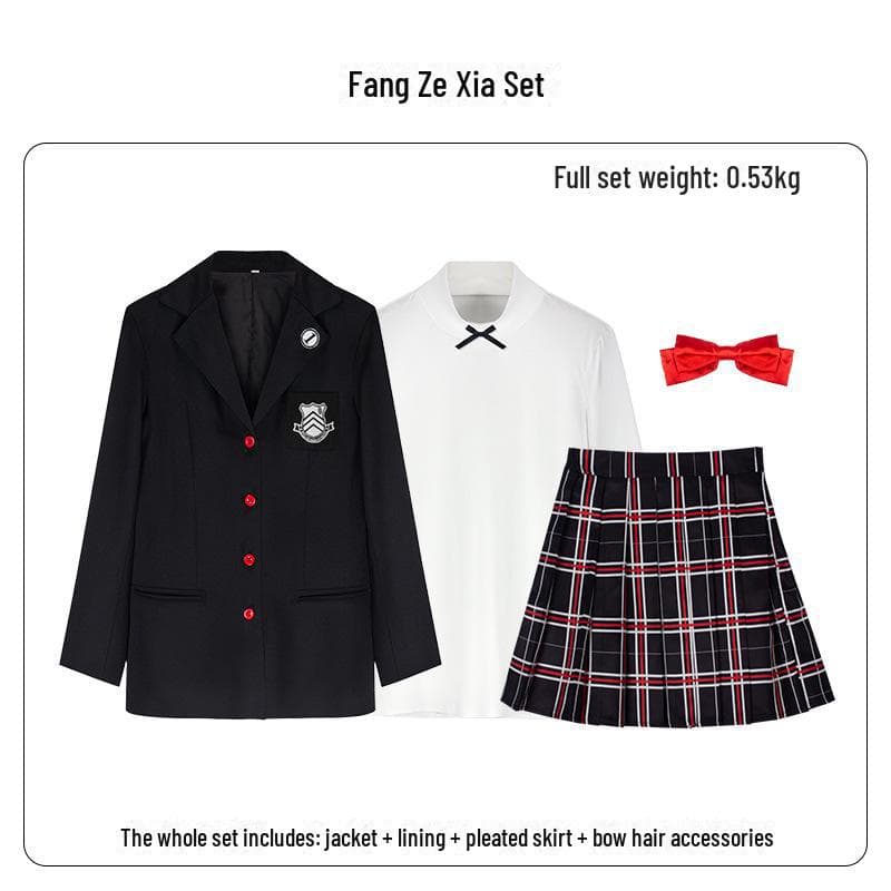 Persona 5 Yoshizawa Kasumi, Ren Amamiya, and Goro Akechi School Uniform Cosplay Costume M