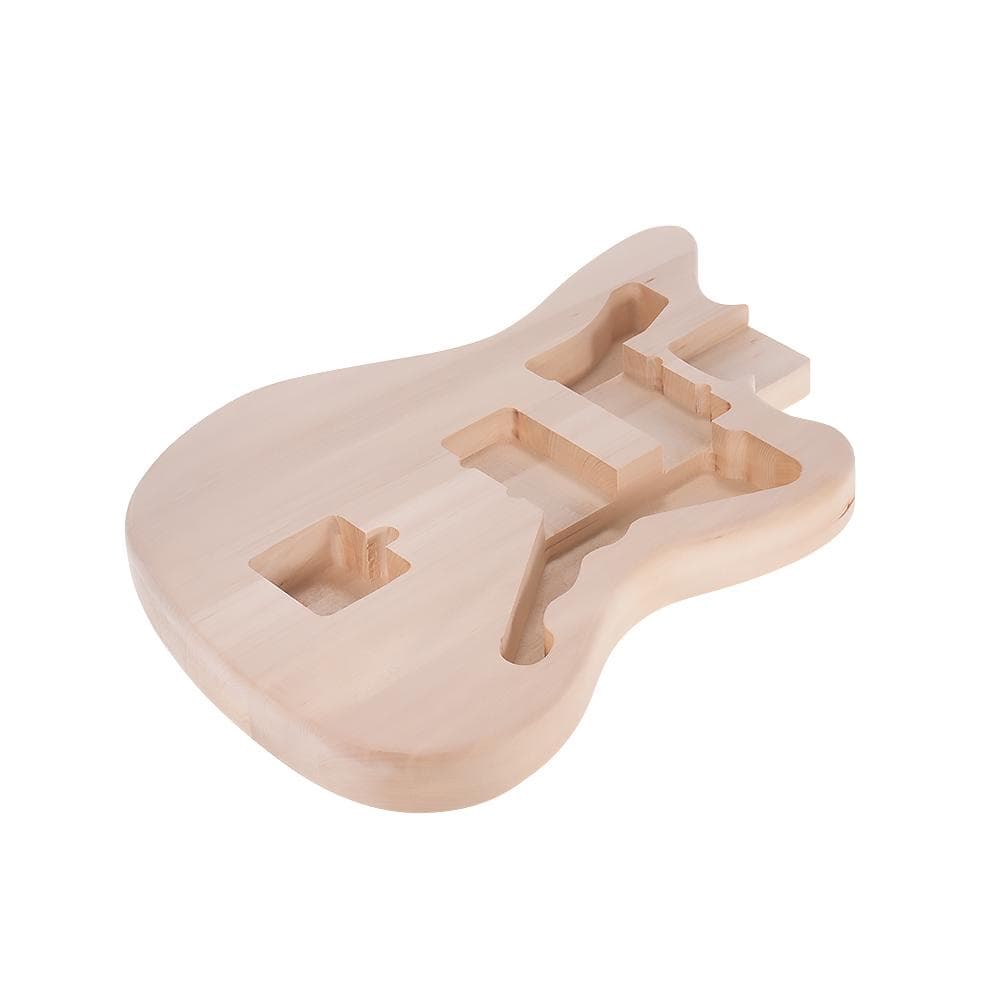 Muslady Unfinished DIY Electric Guitar Barrel Basswood for Mustang Guiatr Basswood tan