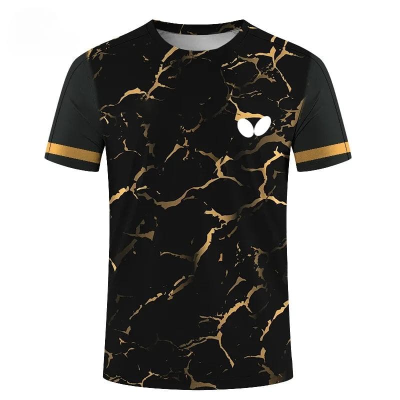 Men's T-shirt Quick Drying Sport Tennis Clothes Fashion 3D Printing Badminton Uniforms Women Training T Shirt Men's Tops Tees S