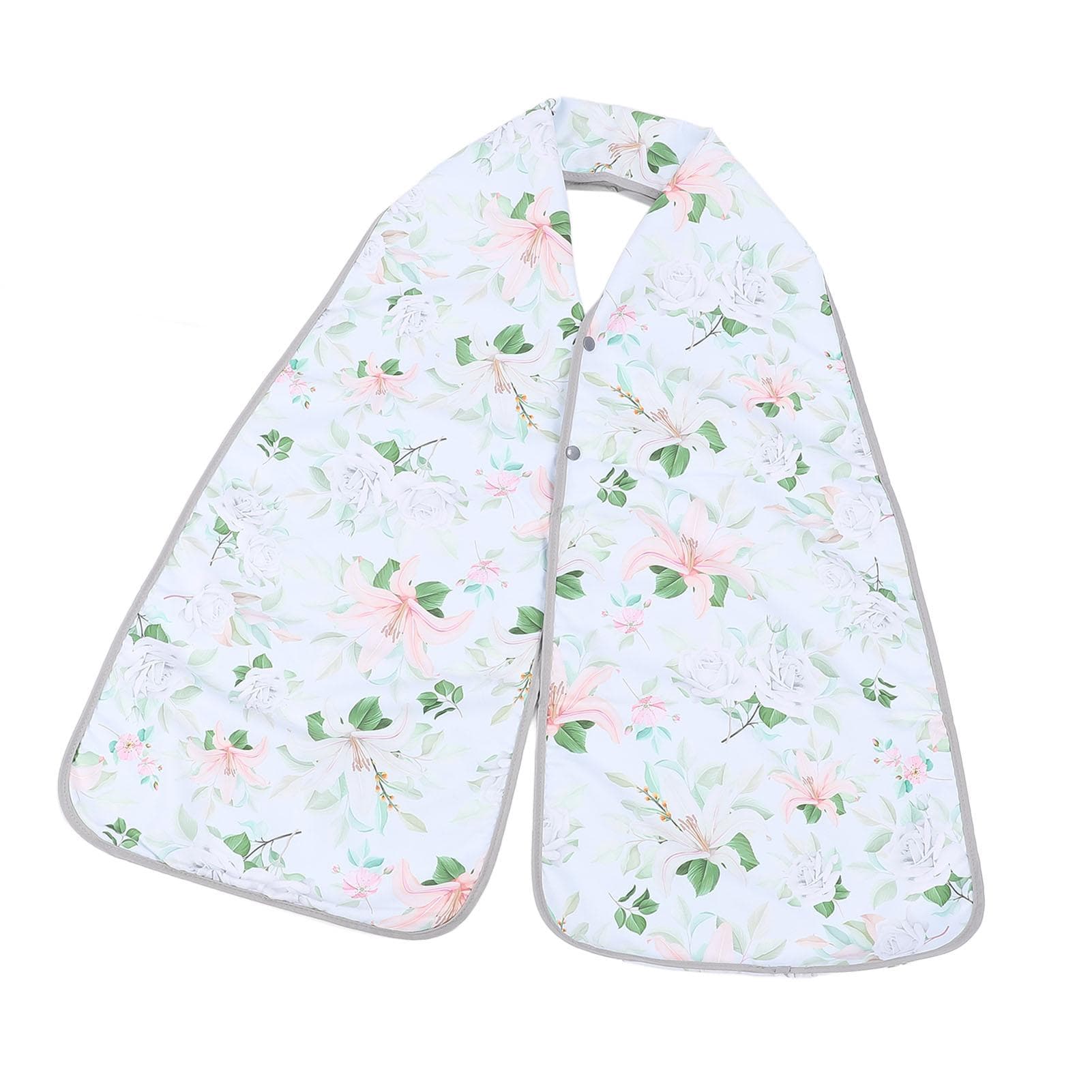 Adult Bib Scarf with Snap Closure Double Sided Clothing Protector for Elderly Senior Floral