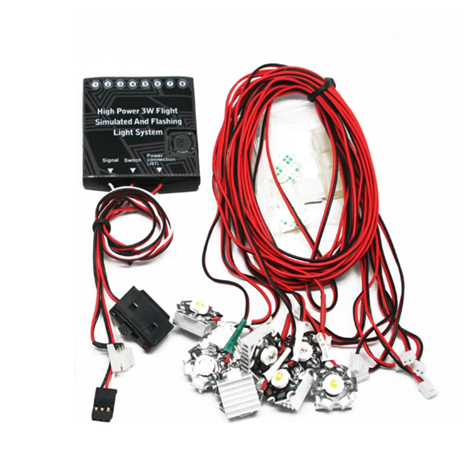 G.T.POWER High Power 3W Flight Simulated Flashing Light System LED Light for RC Airplane Fixed-wing multicolour