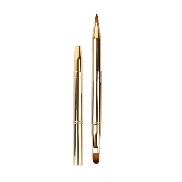 Retractable Lip Makeup Brush Lipstick Lip Gloss Brush Telescopic Dual Use Lip Eyeshadow Brush Beauty Tools With Protect Cap 1pc