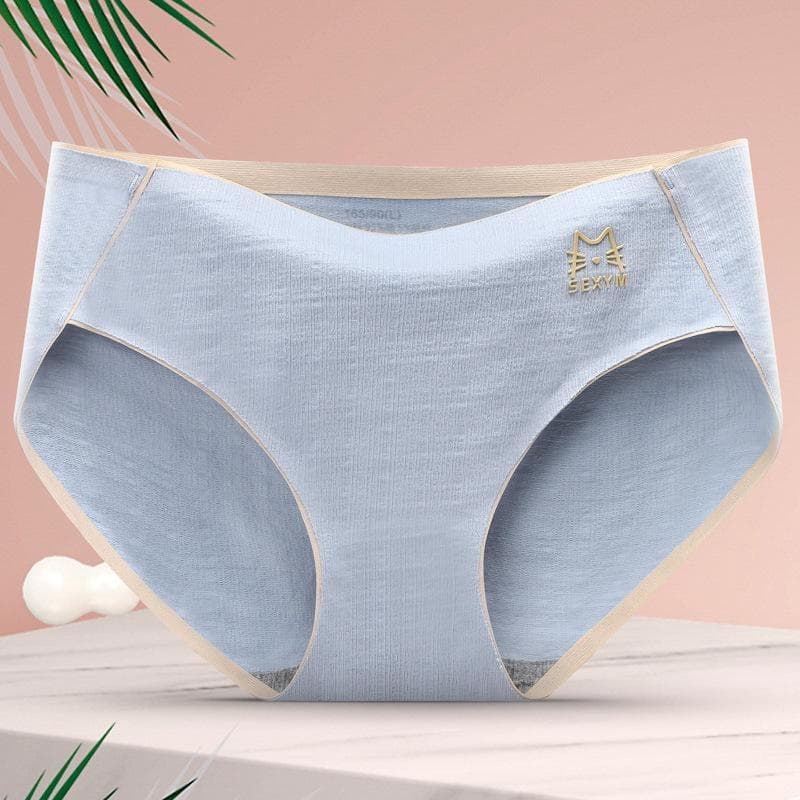 Sexy Underwear Women Cotton Seamless Panties Ladies Briefs Girls Lingerie Plus Size Panties XL blue