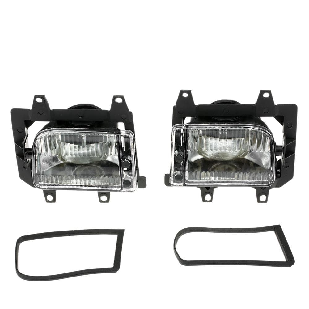 Pair of Left & Right Front Fog Light transparent Plastic Lens Kit for BMW E30 3-Series 1985-1993 white