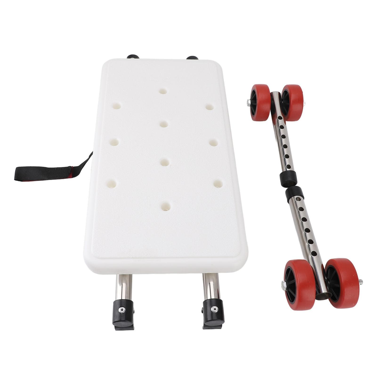 Walker Bath Seat Plate with Wheels Drainage Hole Design Adjustable Height Walker Rest Seat Bath