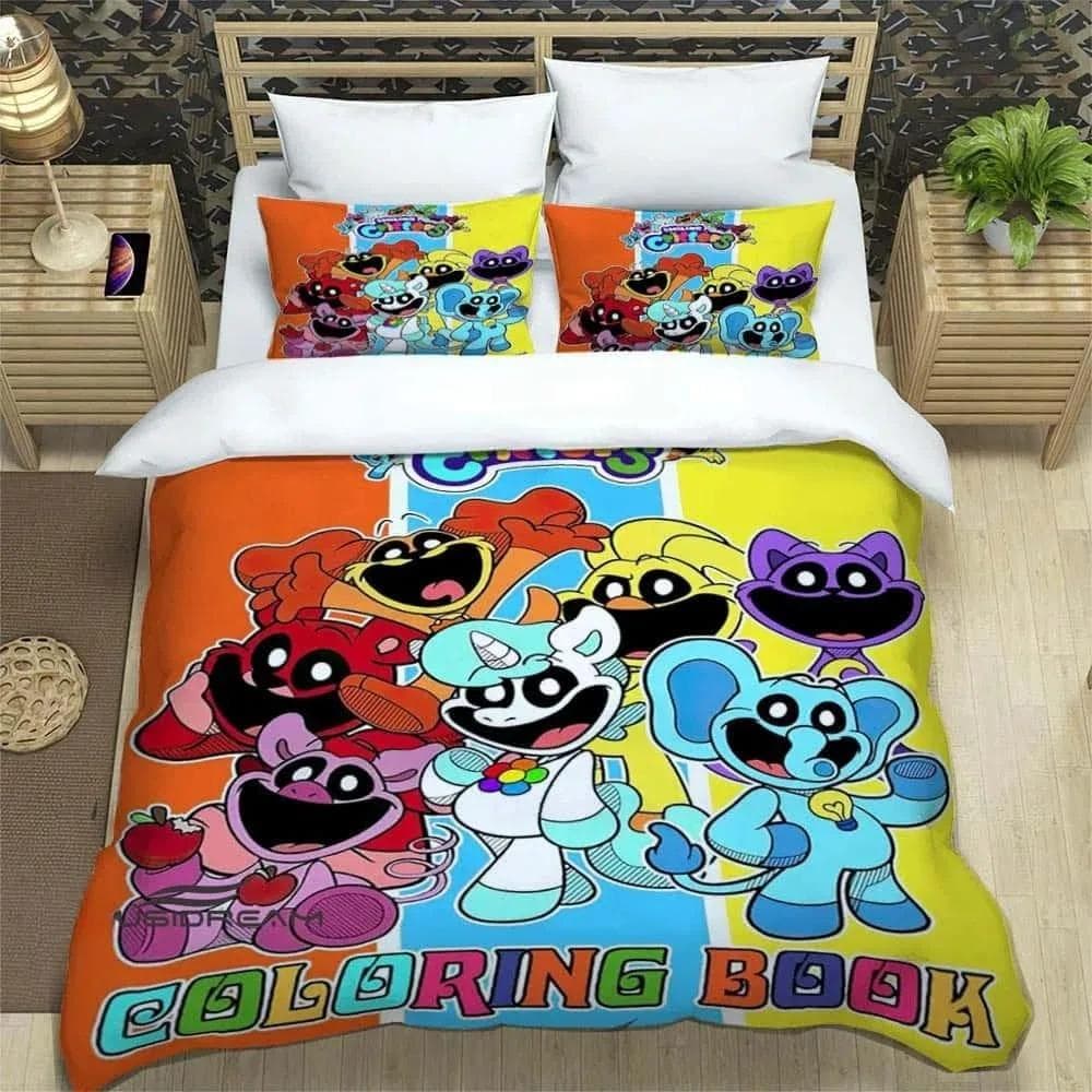 3D Cartoon S-smiling critters Bedding Sets exquisite bed supplies set duvet cover comforter set bedding set luxury birthday gift EU SK(260x220cm)