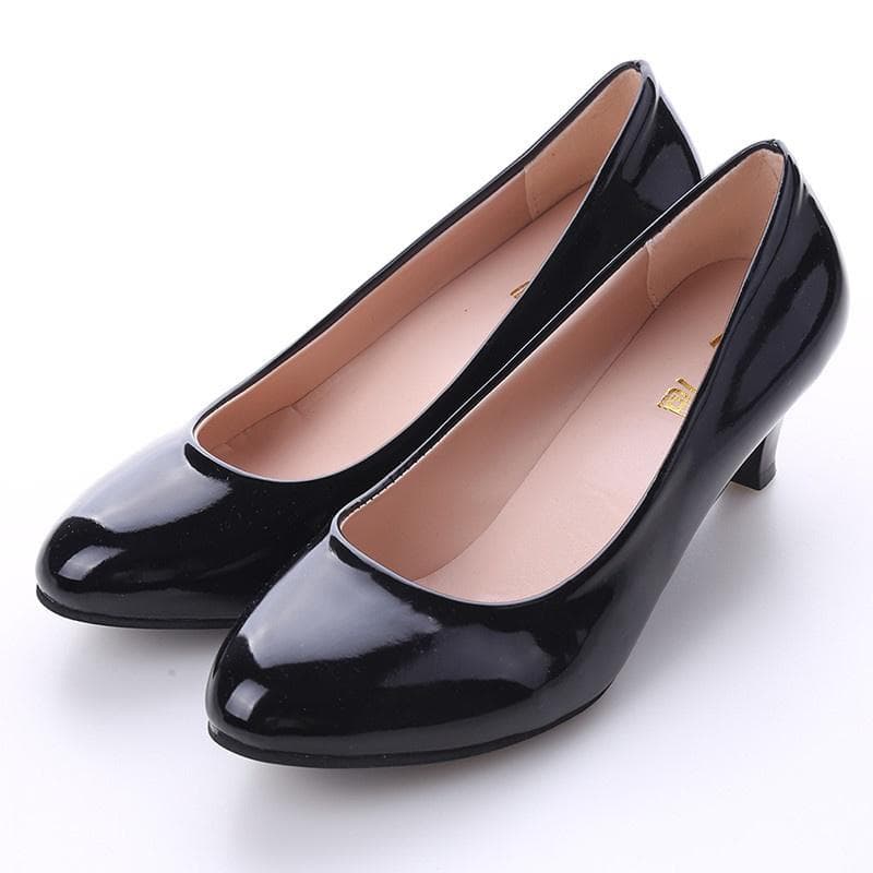 Fashion Medium and Low Heel Shoes OL Professional Single Shoes Pointed Shallow Mouth To Work Shoes 39.0 black