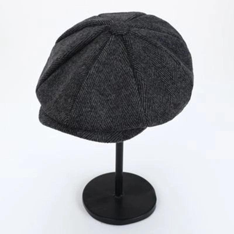 Retro Newsboy Caps Men Octagonal Hats British Painters Hat Autumn Winter Herringbone Flat Cap Hip Hop Berets Gorras L dark grey
