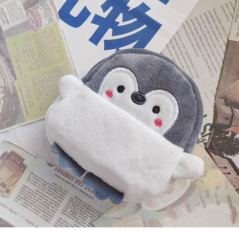 New Kawaii Anime Plush Penguin Coin Purses Men Women Korean Fashion Mini Cute Zipper Coin Wallet Boy Girl Bag